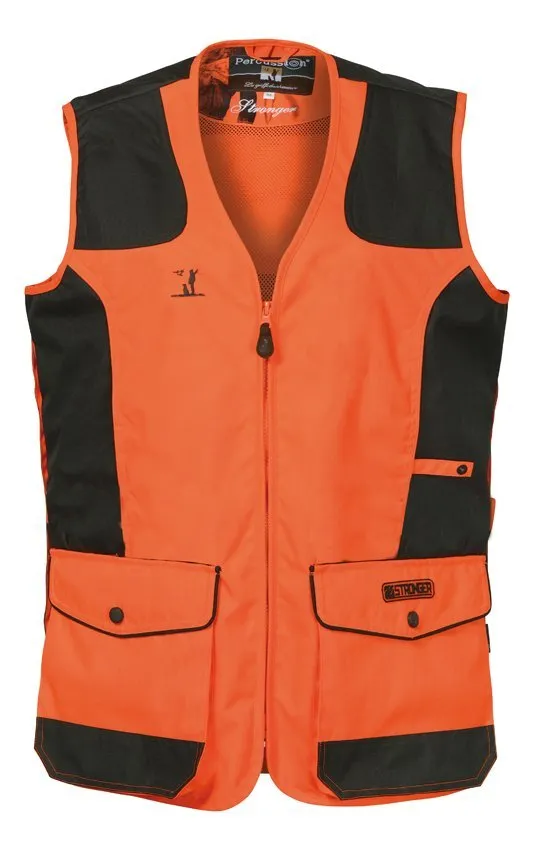 Gilet de traque enfant orange kaki PERCUSSION