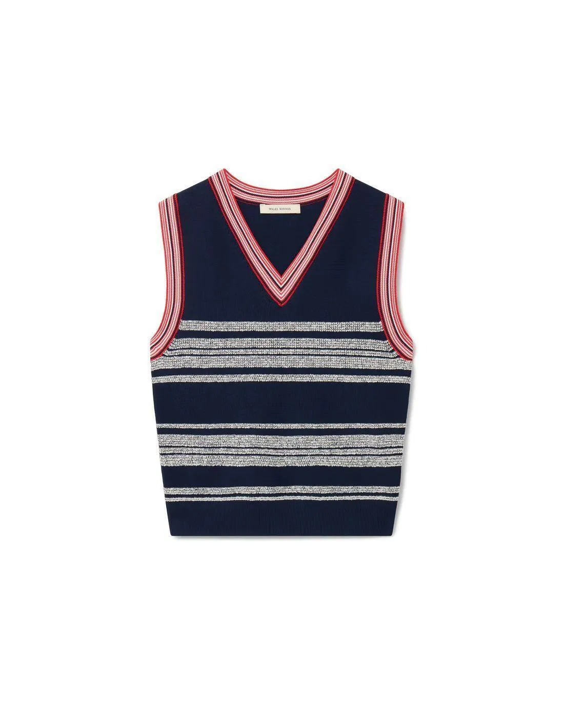 GILET TRICOT SHADE NAVY, RED AND WHITE - Wales Bonner | Chez Maman Rouen