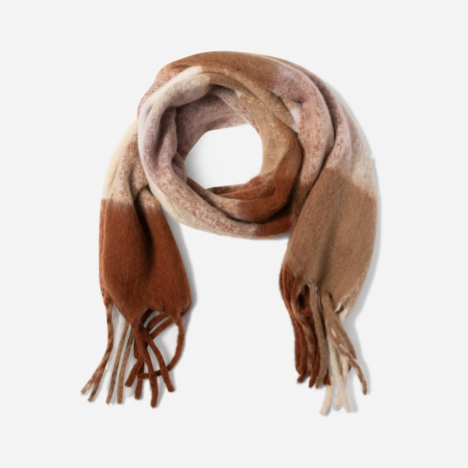 Grande écharpe beige, marron, lilas à carreaux - Foulards / écharpes Accessoires | ERAM