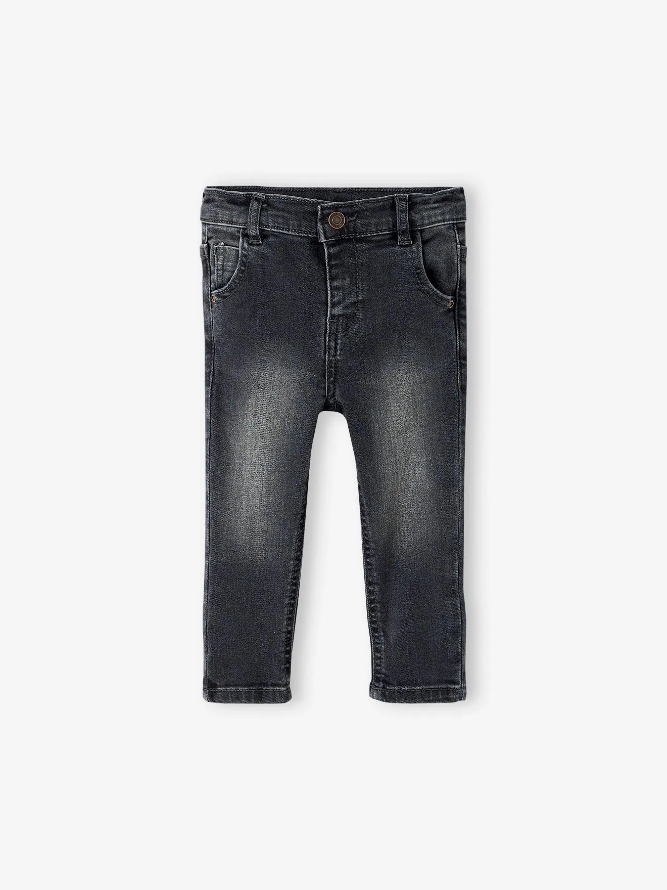 Jean bébé coupe droite BASICS denim brut - Vertbaudet