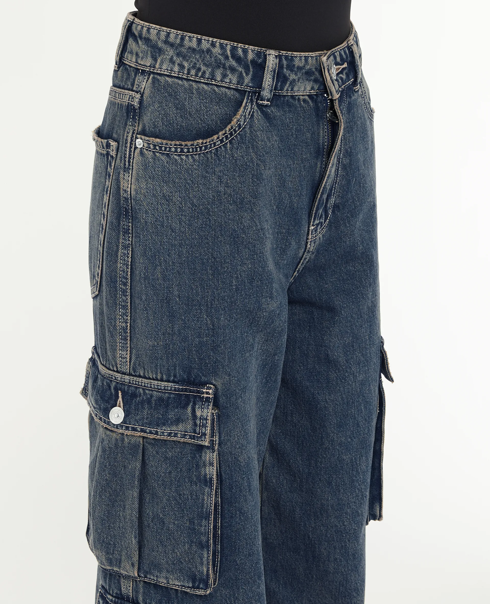 Jean cargo large effet dirty