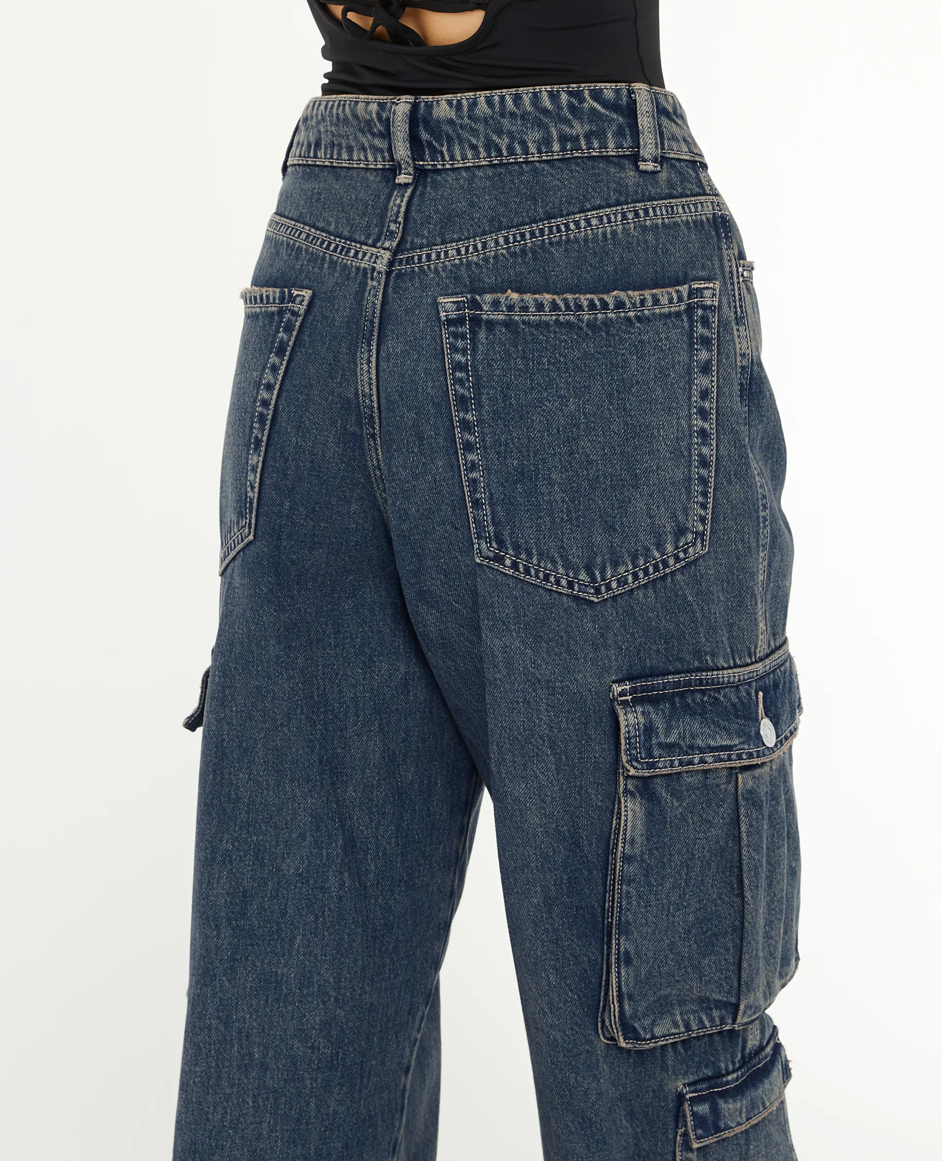 Jean cargo large effet dirty