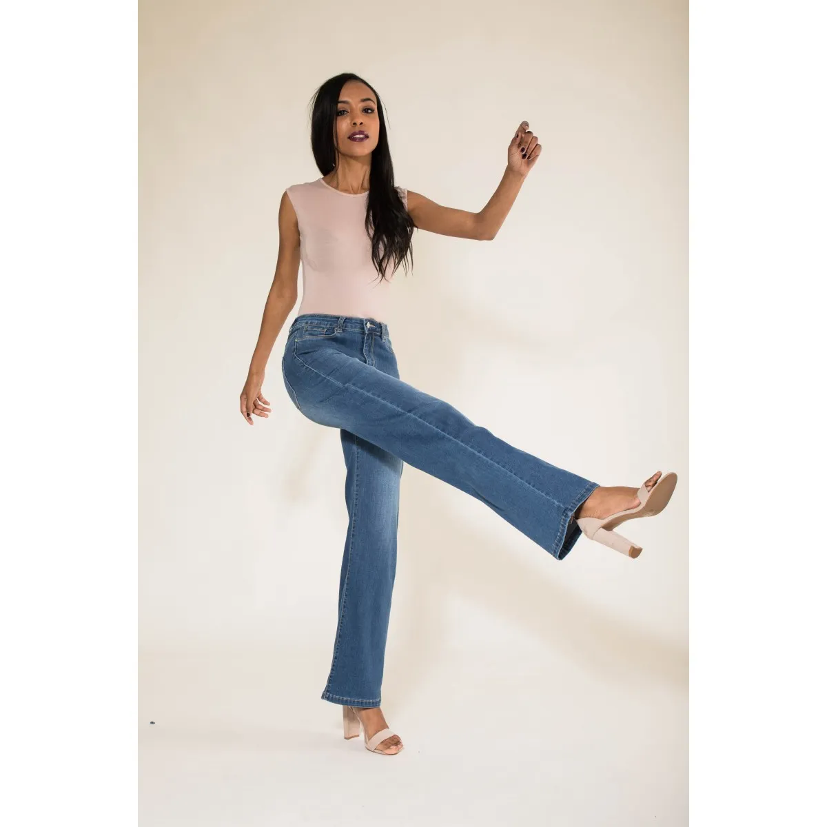 Jean Flare stretch Nina Carter femme - Matière noble 29,90€