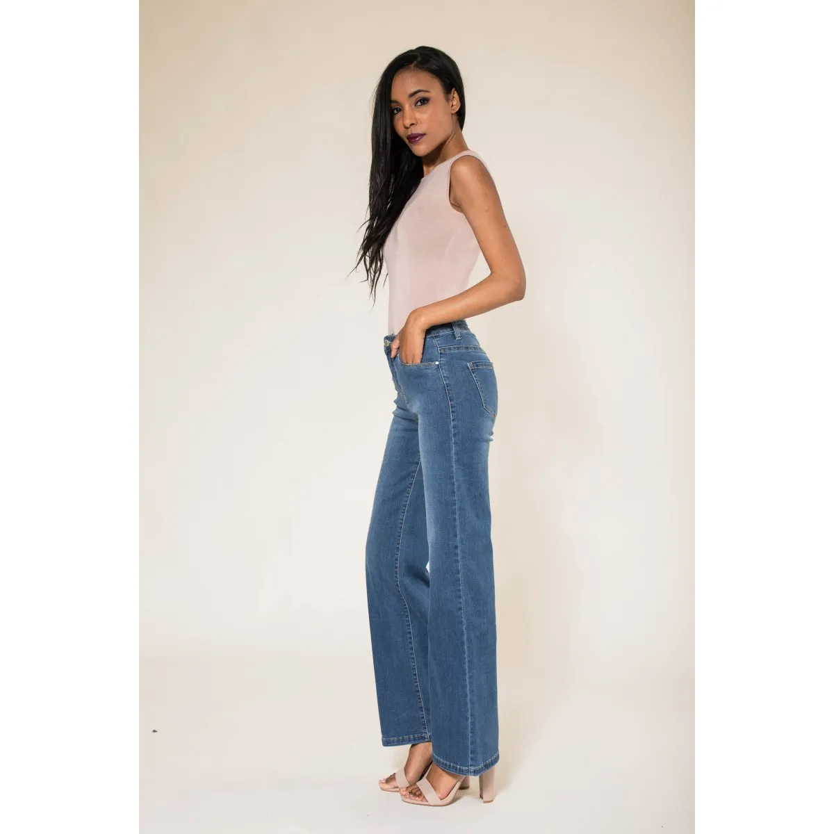 Jean Flare stretch Nina Carter femme - Matière noble 29,90€