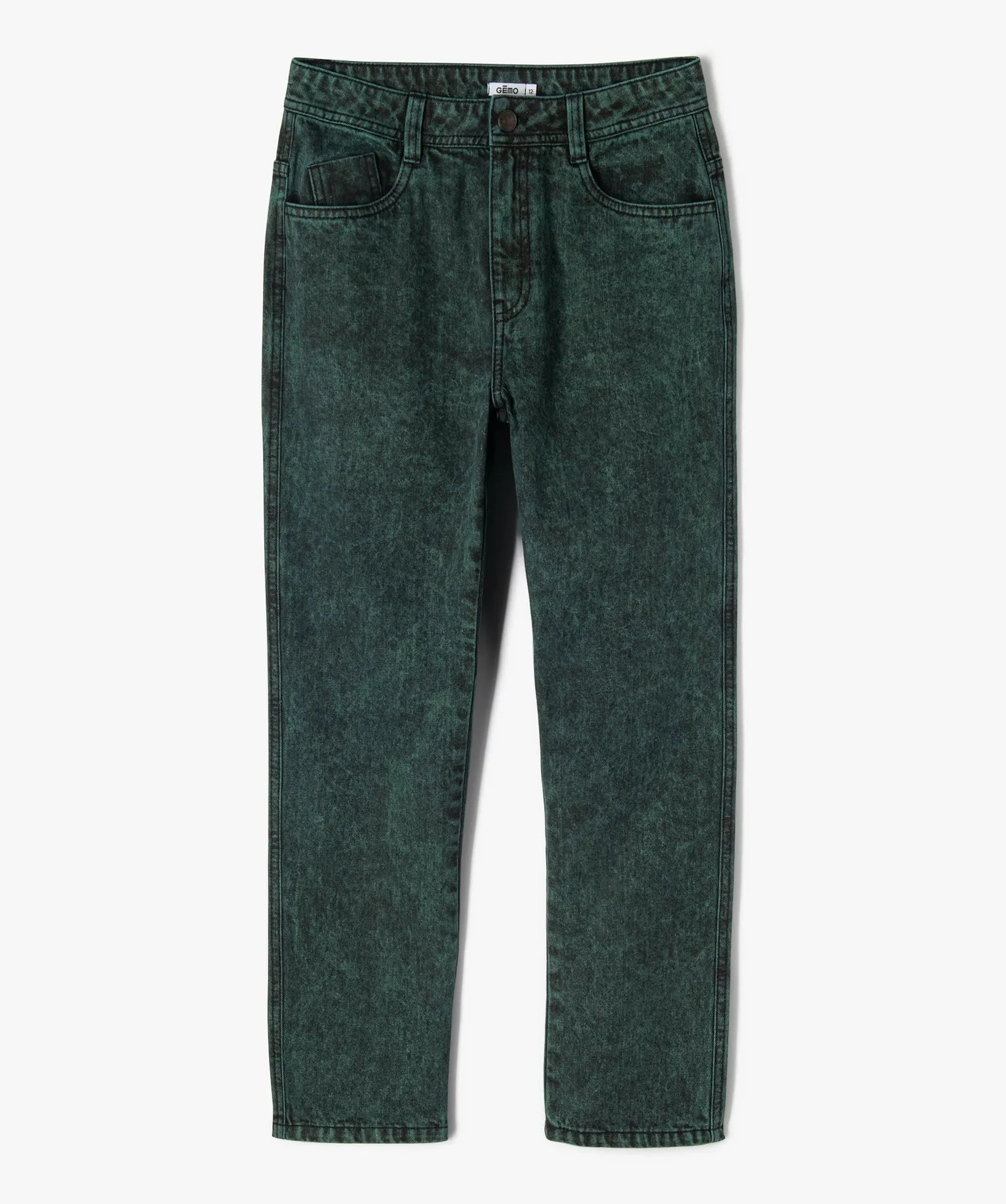 jean regular avec effet de couleur garcon vert jeans