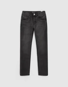 Jean skinny black used effet moustaches garçon 