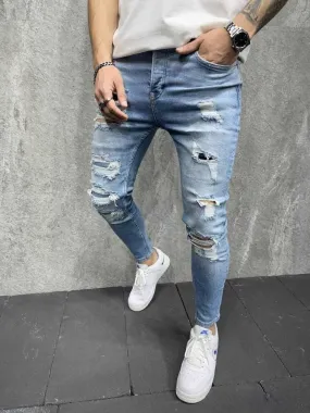 Jean skinny bleu destroy homme | Mode urbaine | 39,99€