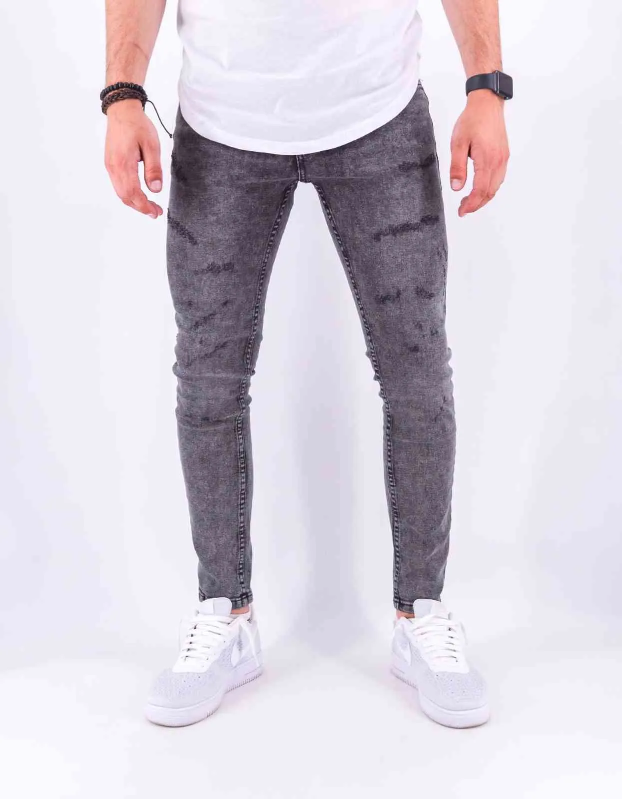 Jean slim destroy gris homme | Mode urbaine | 29,90€