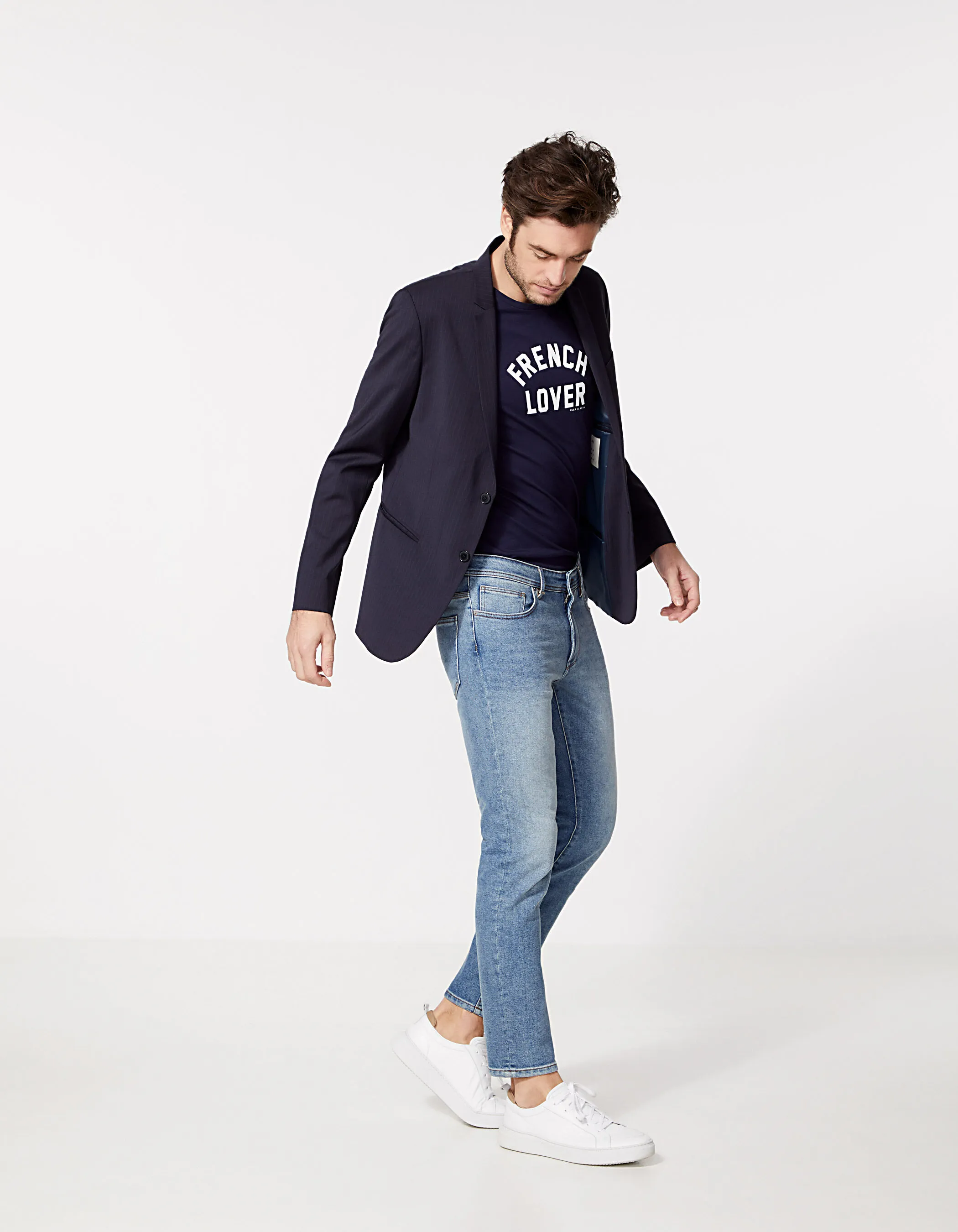 Jean SLIM marine dirty Mykonos IKKS BETTER Homme