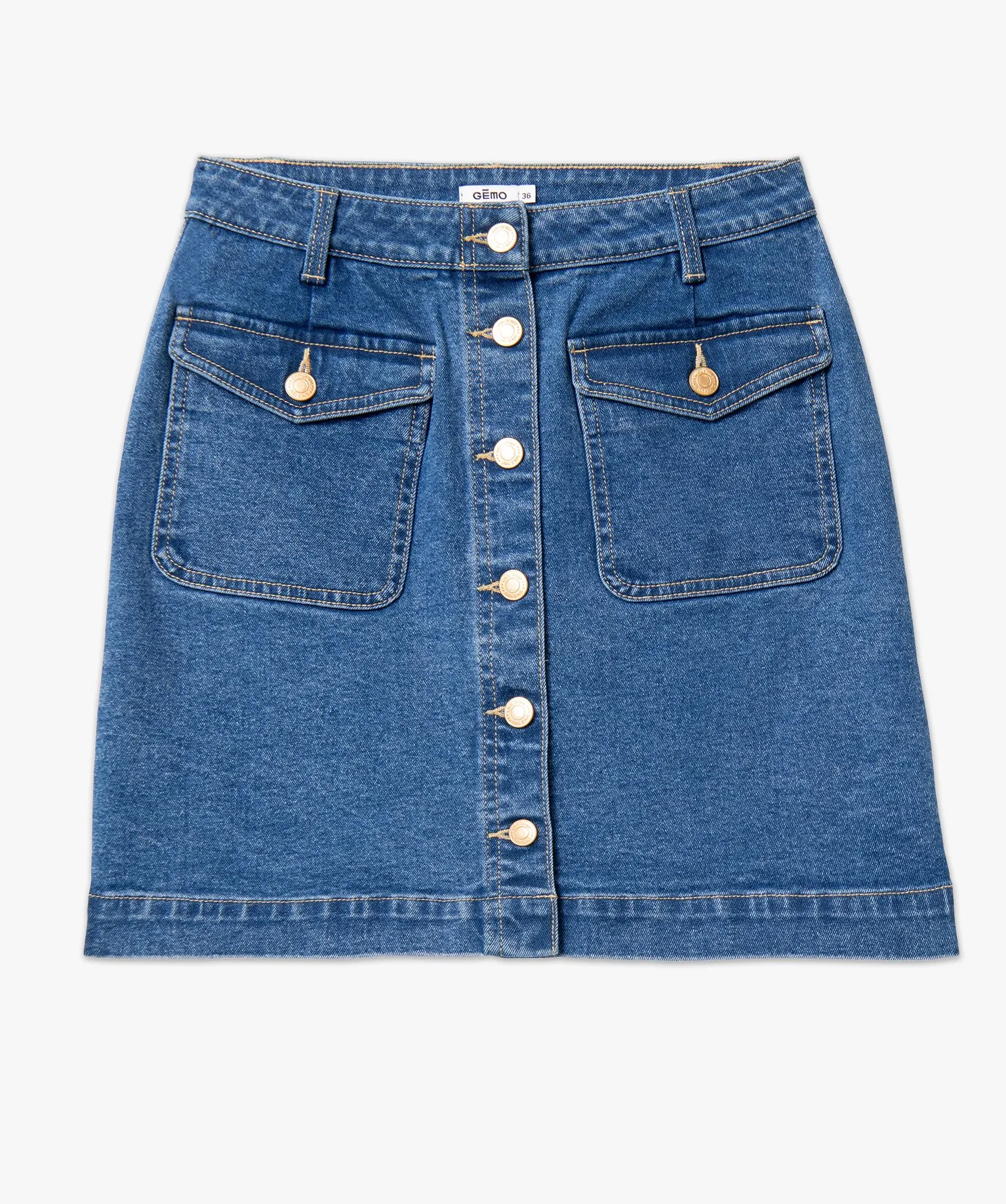 jupe en jean boutonnee sur l¡¯avant femme bleu jupes en jean