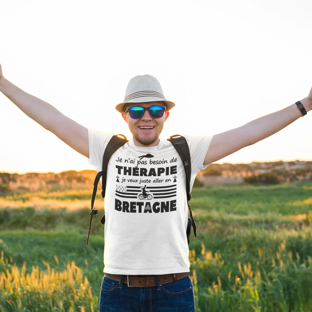 Lot T-Shirt + Mug humour Breton | pas besoin de Thérapie, BRETAGNE | imprimé en France | idée cadeau souvenir