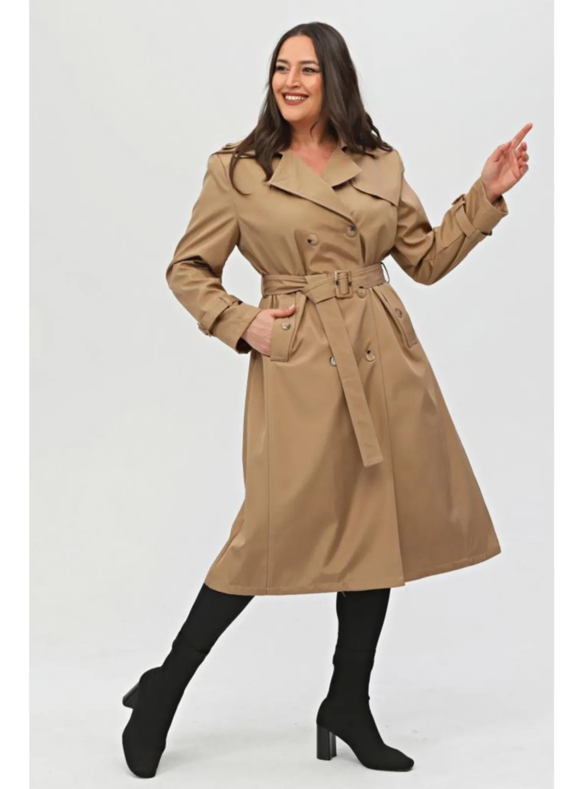 Mink - Plus Size Trench coat