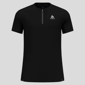 ODLO T-SHIRT CREW NECK S/S 1/2 ZIP X-ALP TRAIL Homme BLACK