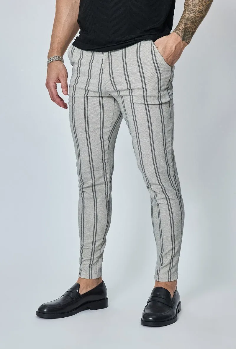 Pantalon classique à rayures stretch