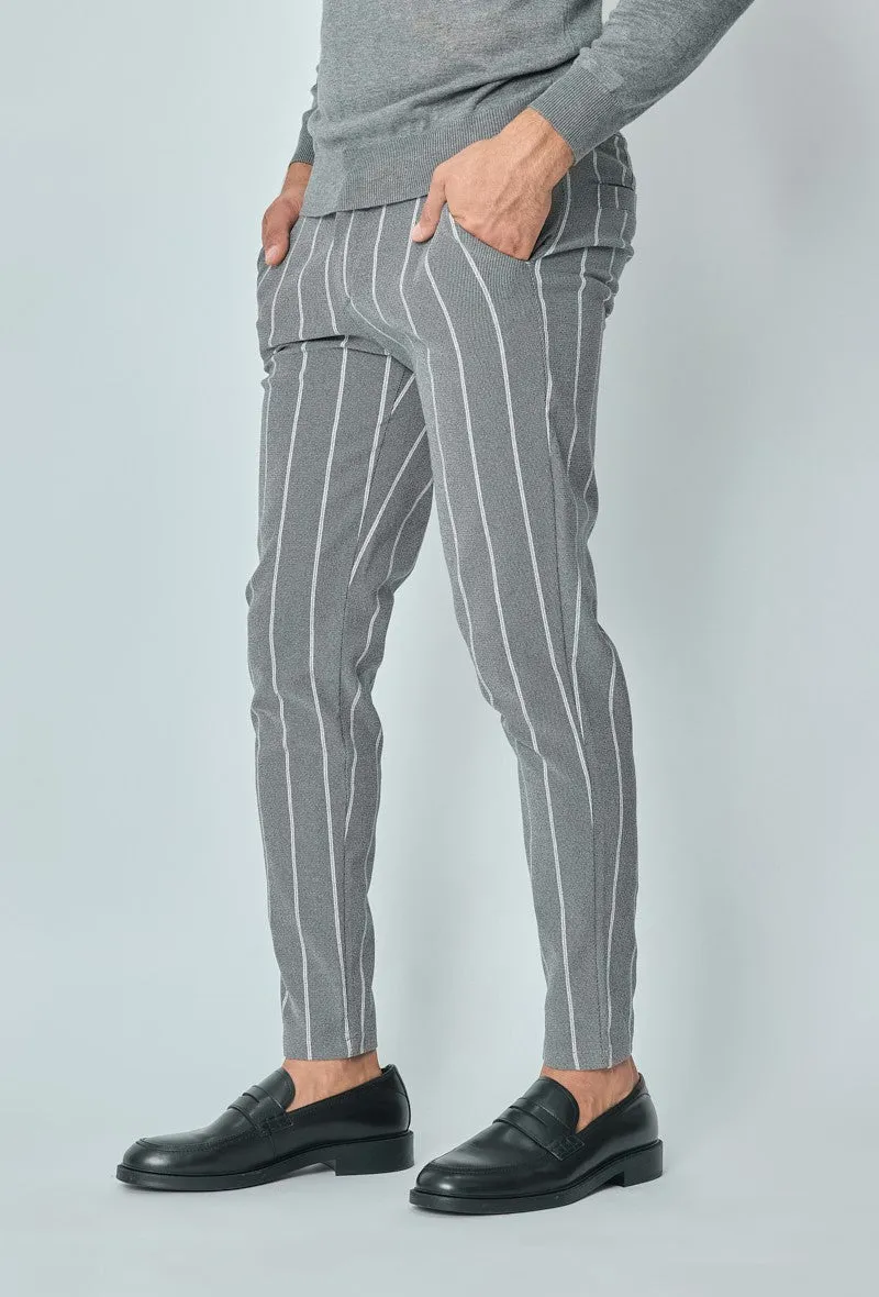 Pantalon classique à rayures stretch