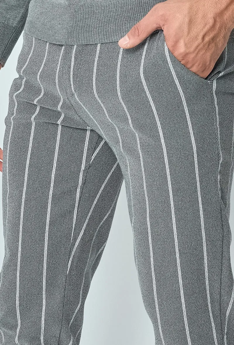 Pantalon classique à rayures stretch