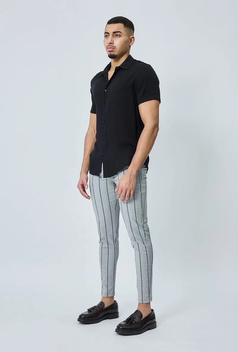 Pantalon classique à rayures stretch