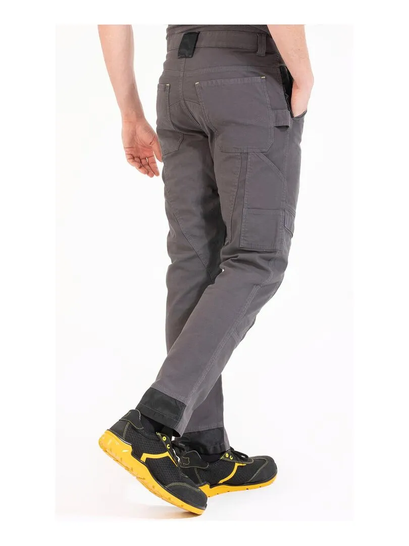 Pantalon coupe charpentier avec ouverture pour insertion de genouillères  HARDY 'Rica Lewis' - gris anthracite