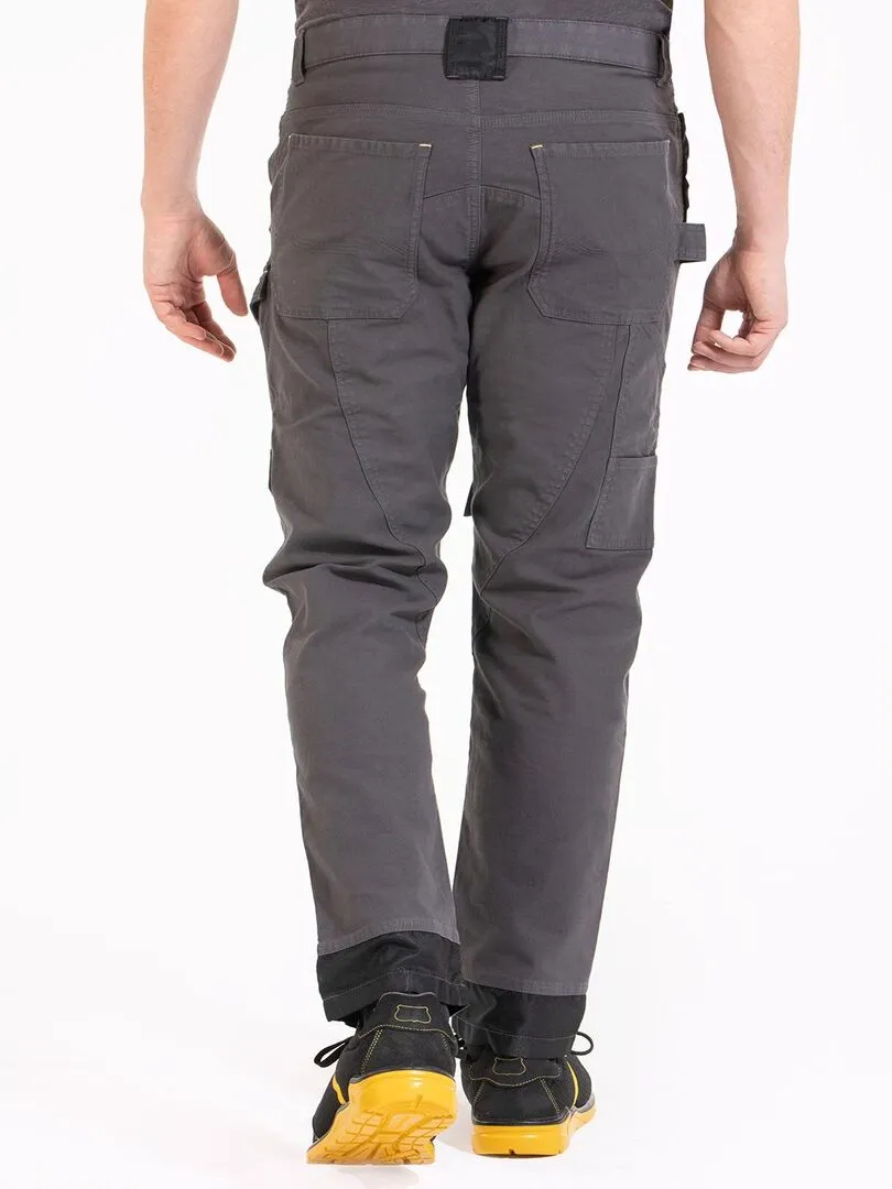 Pantalon coupe charpentier avec ouverture pour insertion de genouillères  HARDY 'Rica Lewis' - gris anthracite