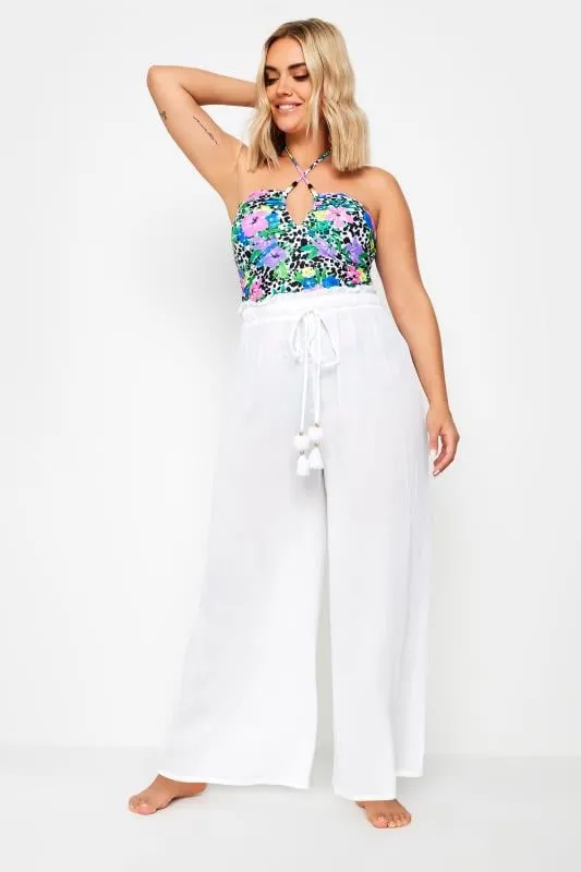 Pantalon de Plage Blanc Wide Leg