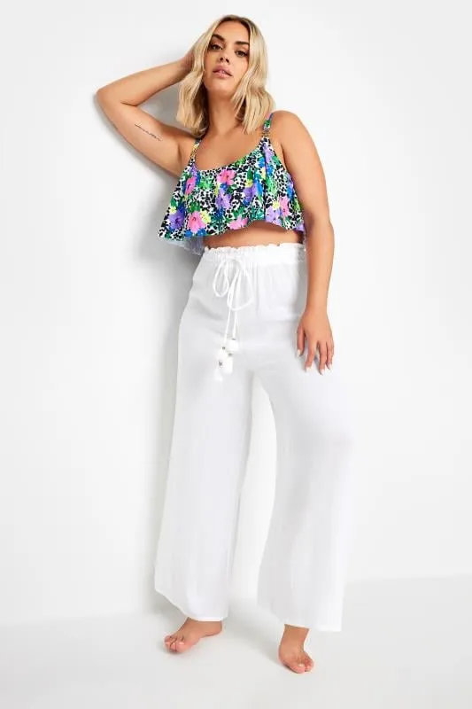 Pantalon de Plage Blanc Wide Leg