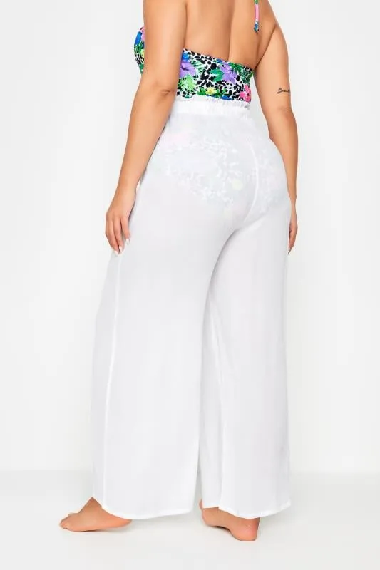 Pantalon de Plage Blanc Wide Leg