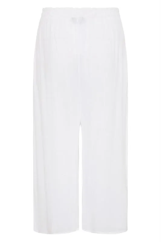 Pantalon de Plage Blanc Wide Leg