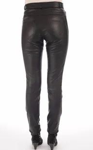 Pantalon Jean cuir stretch noir La Canadienne - La Canadienne - Pantalons / shorts Cuir Noir