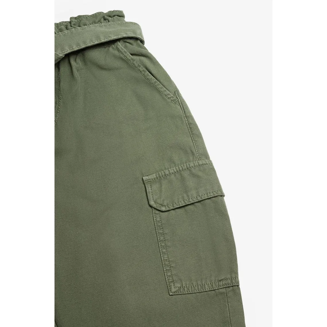 Pantalon loose, large MILA vert en coton | 3 Suisses