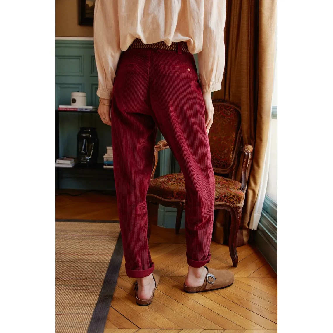 Pantalon MARISOL - Framboise Cuite bordeaux en coton | 3 Suisses