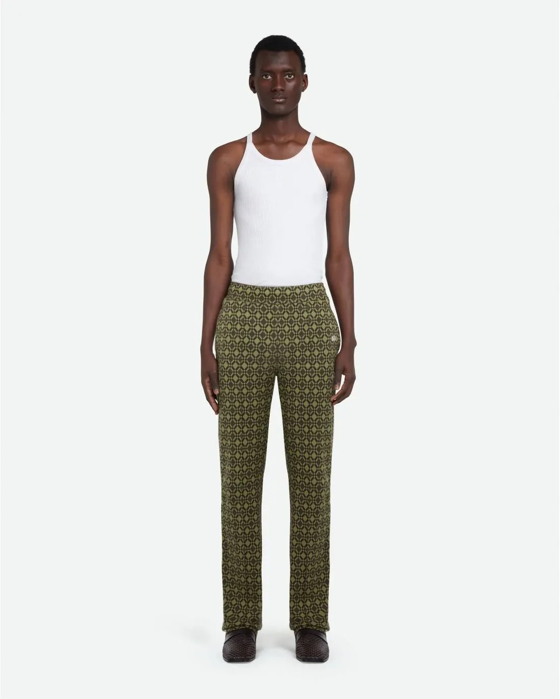 Pantalon Power Track Pants OLIVE / DARK BROWN - Wales Bonner | Chez Maman Rouen