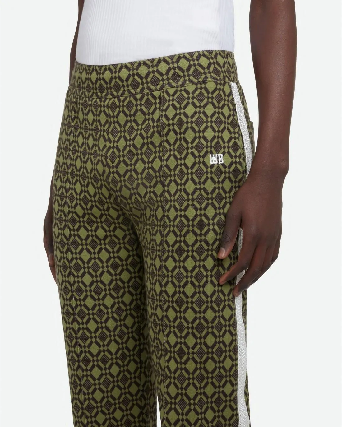 Pantalon Power Track Pants OLIVE / DARK BROWN - Wales Bonner | Chez Maman Rouen