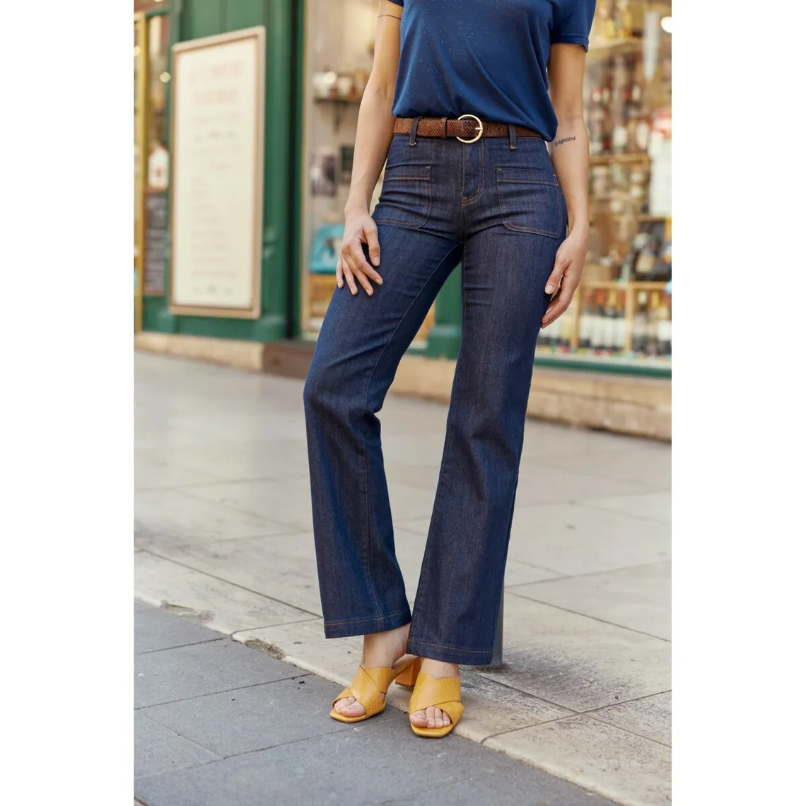 Pantalon SONNY - Brut bleu en coton | 3 Suisses