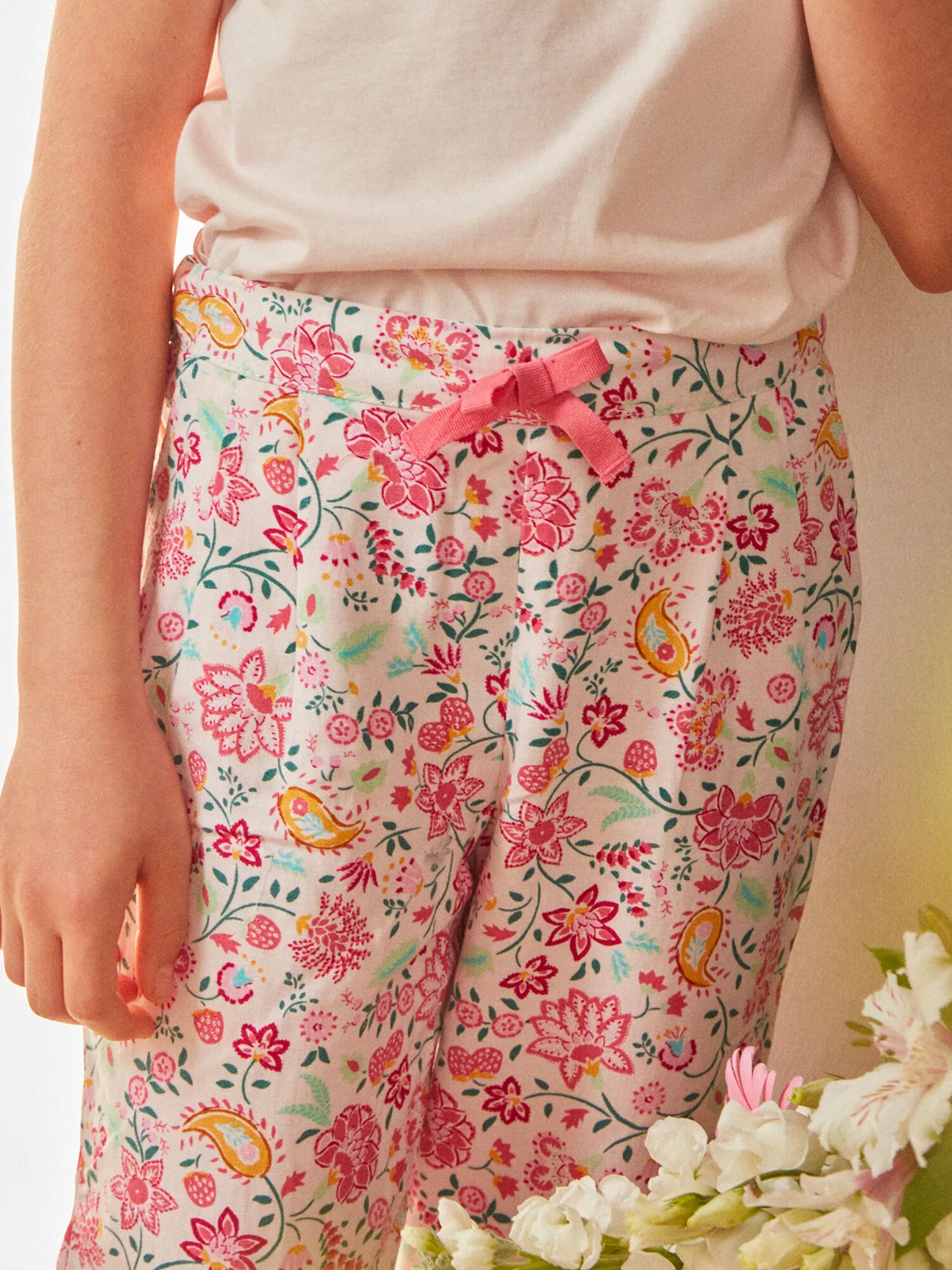 Pantalon souple fleuri