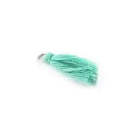 Pompon  avec anneau vert opaline 