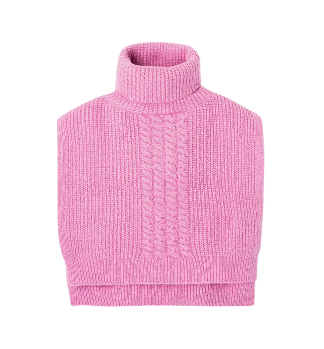 Pull cape col roulé - Rose