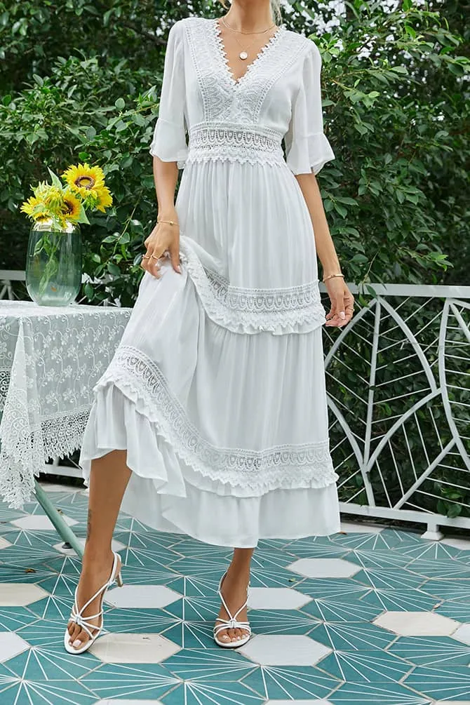 Robe Blanche Dentelle  Champêtre