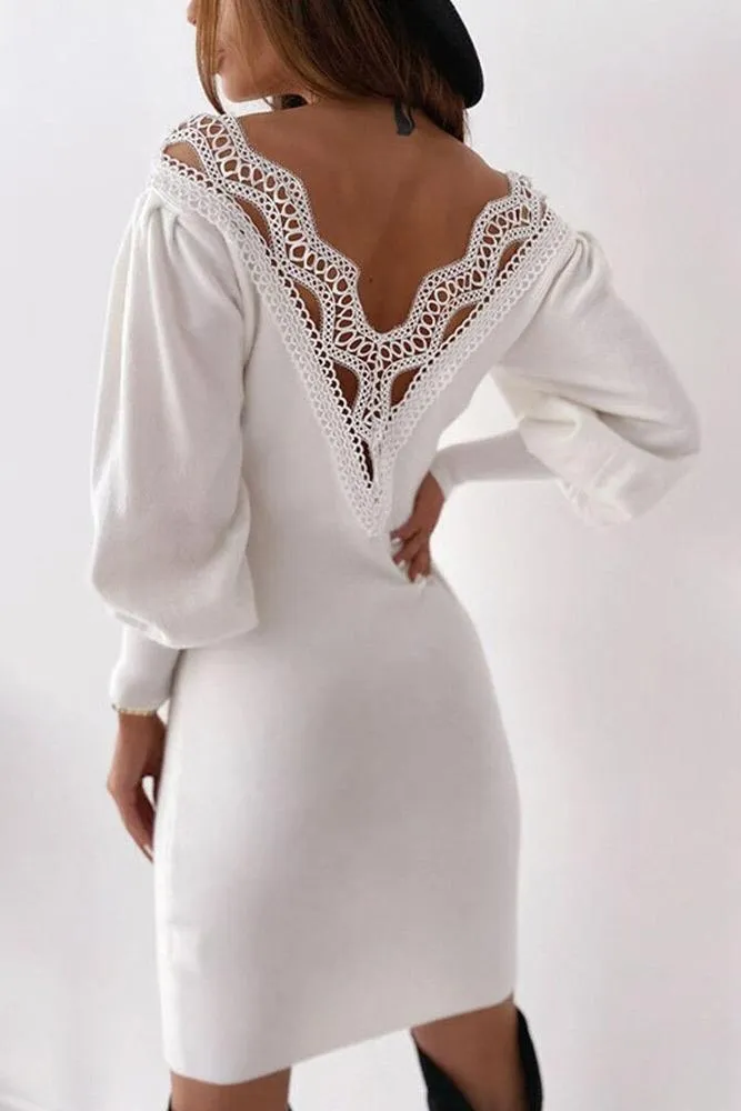 Robe Blanche Dos Dentelle