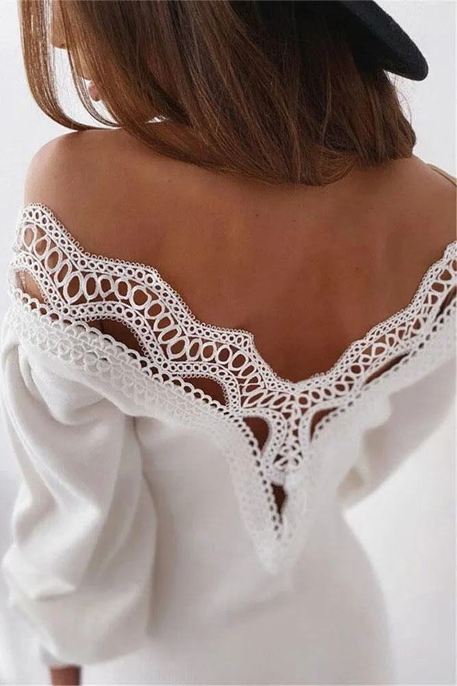 Robe Blanche Dos Dentelle