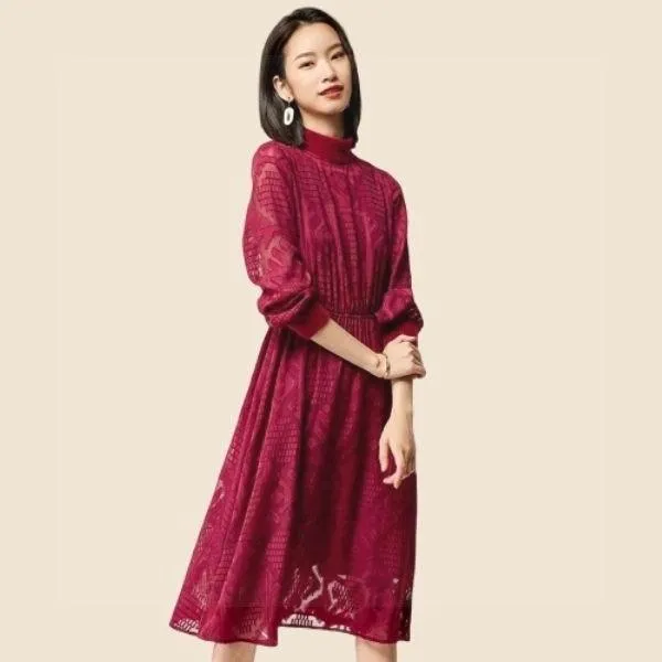 Robe bohème chic rouge