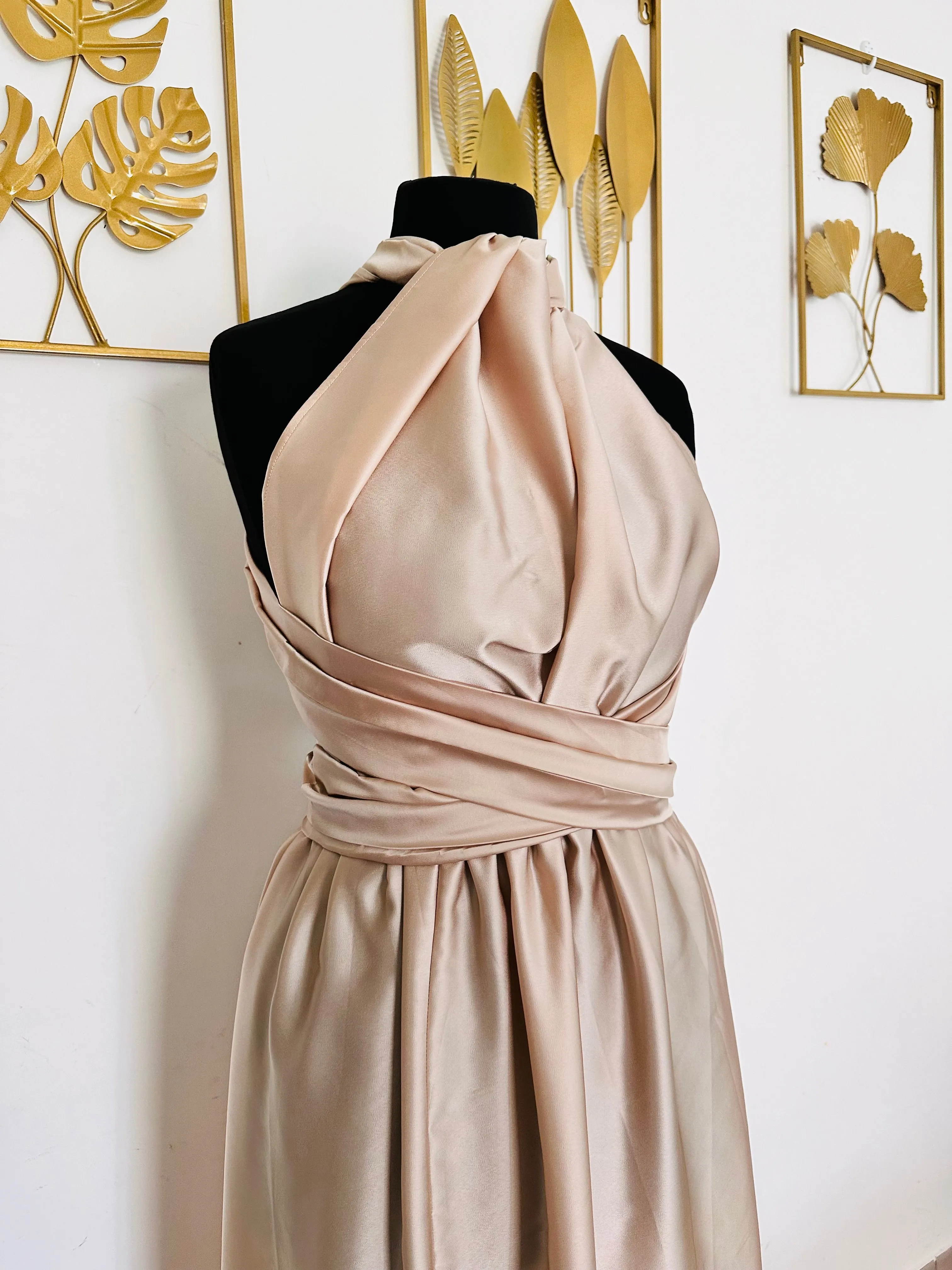 Robe convertible en Satin - Choix Couleur