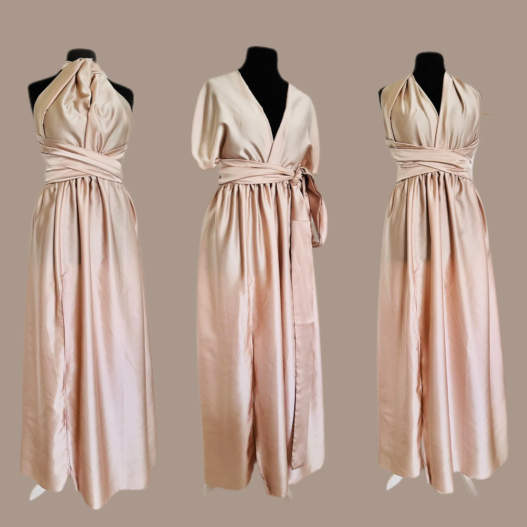 Robe convertible en Satin - Choix Couleur