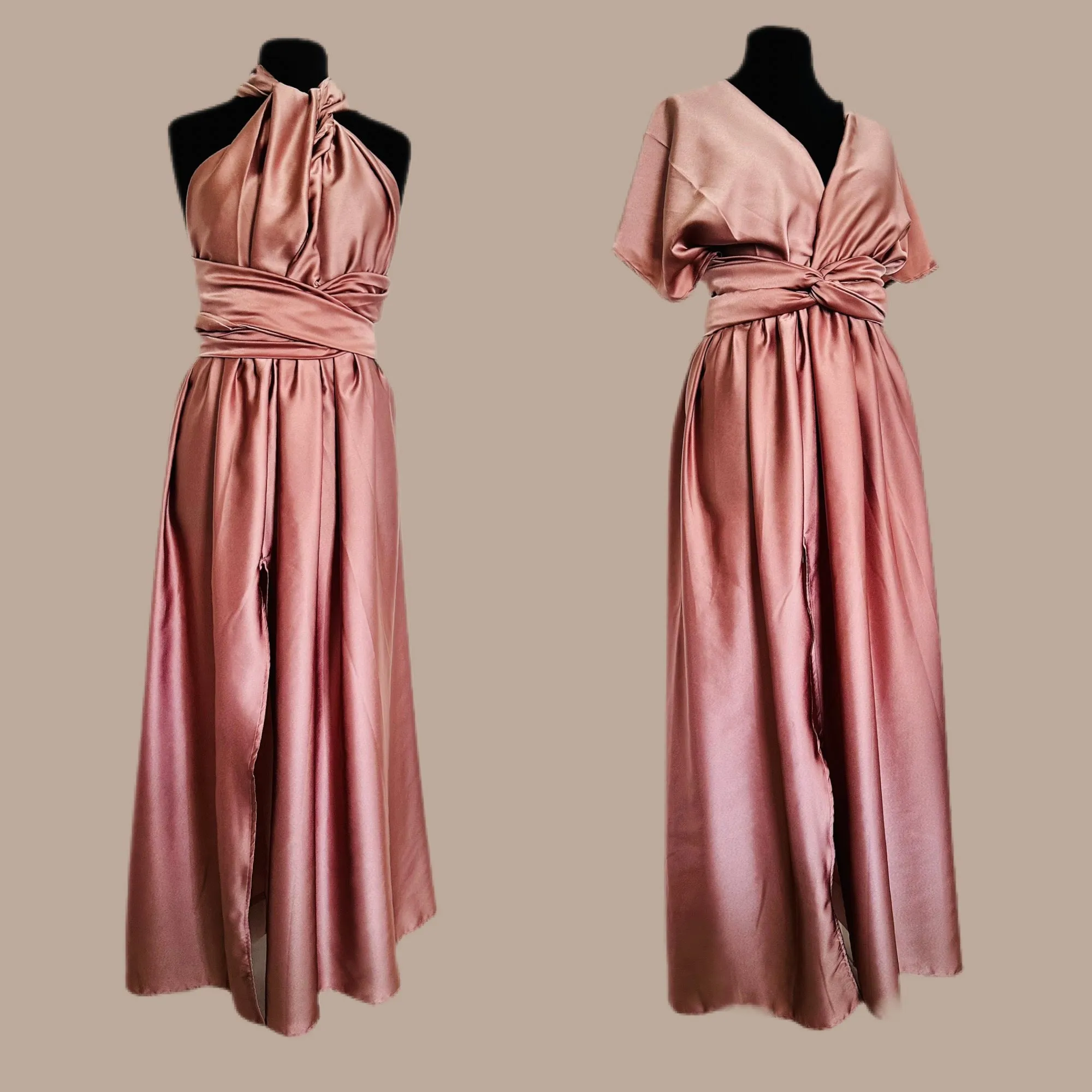 Robe convertible en Satin - Choix Couleur