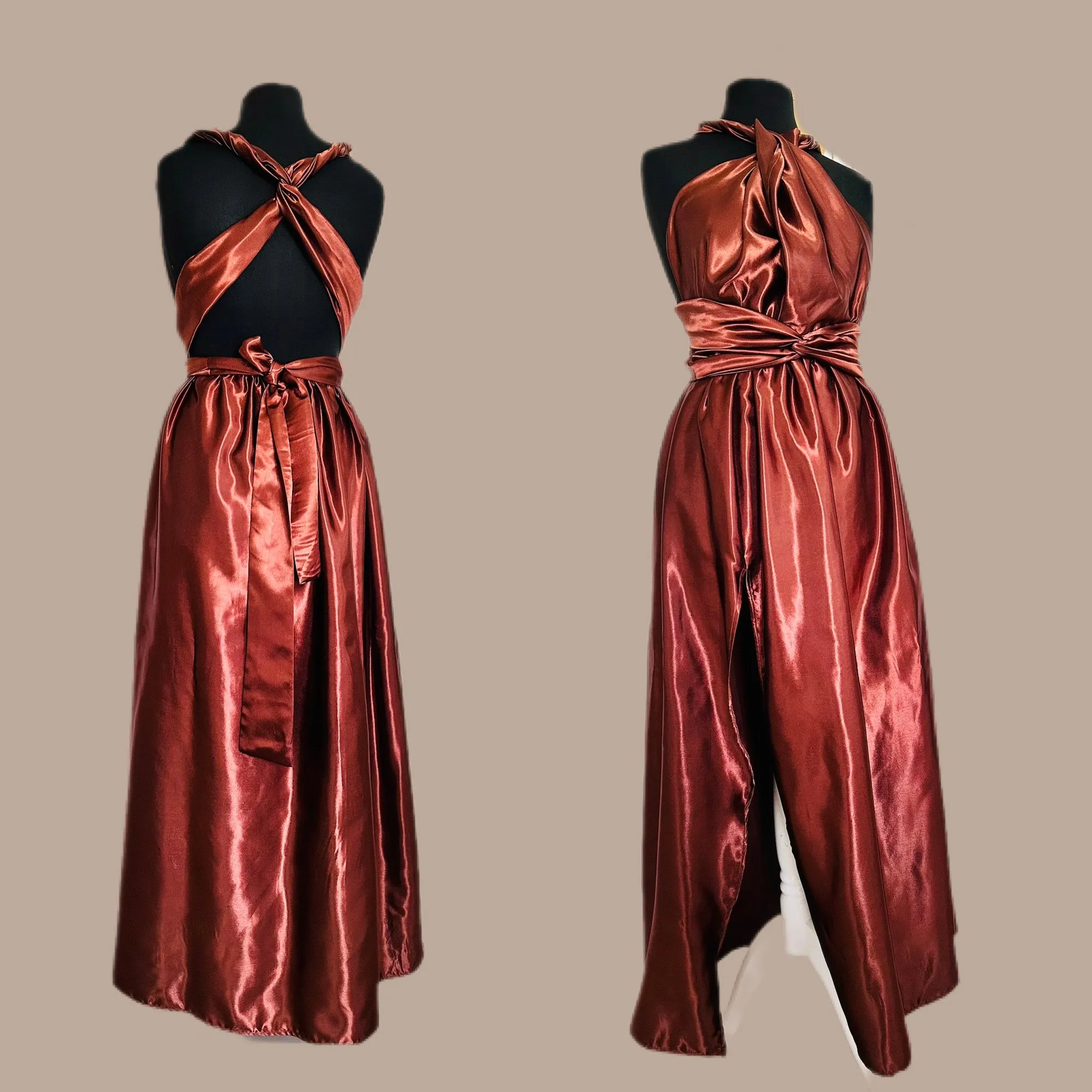 Robe convertible en Satin - Choix Couleur