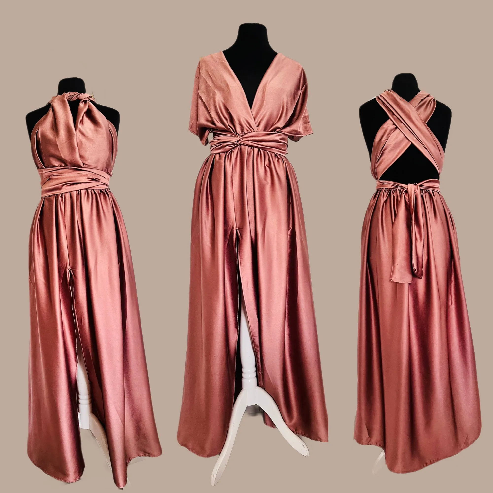 Robe convertible en Satin - Choix Couleur