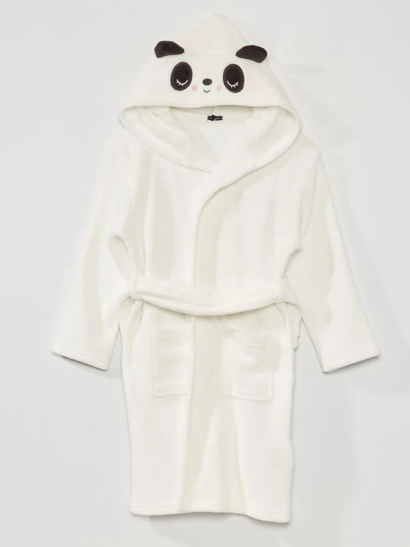 Robe de chambre avec capuche - Blanc