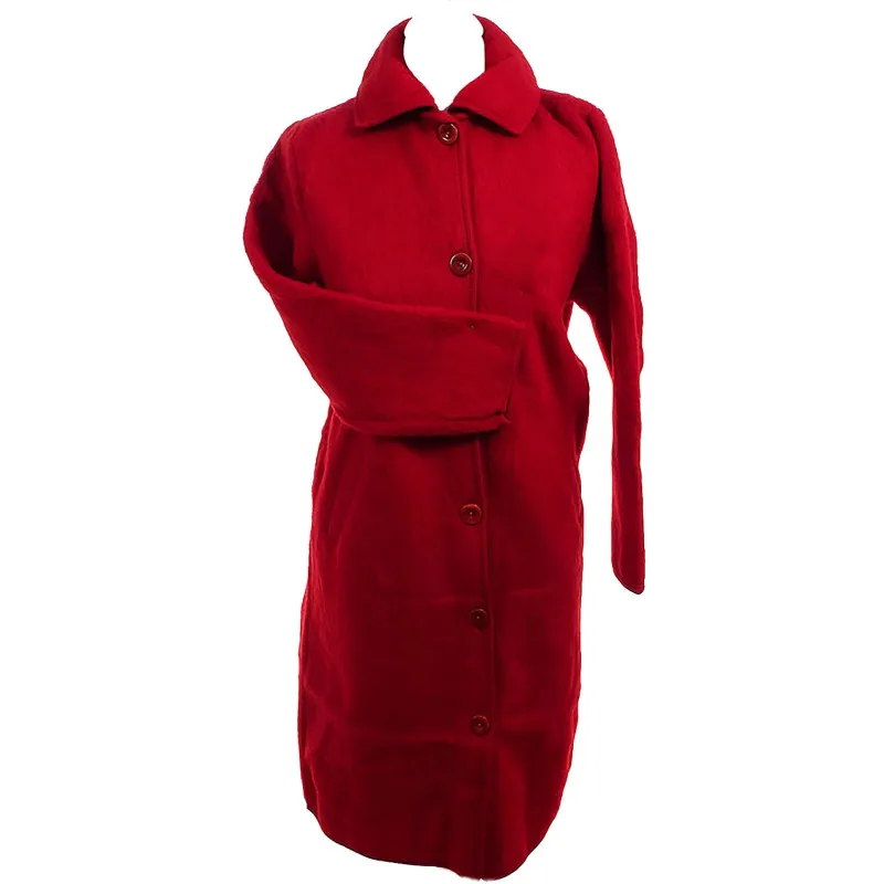 robe de chambre laine des pyrenees rouge pour femme