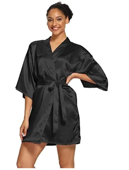 Robe de chambre tissu satin pour femmes