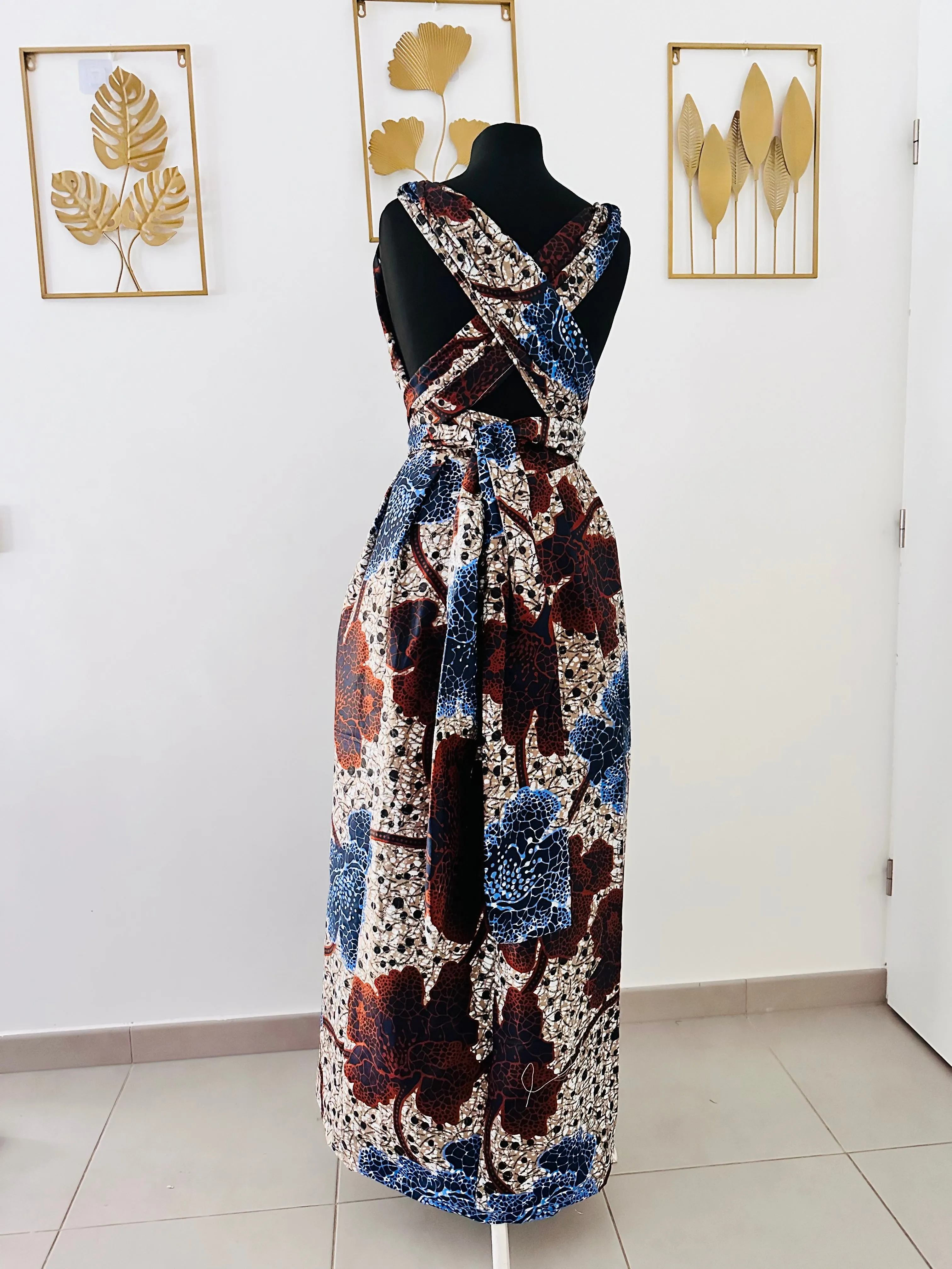 Robe de soirée africaine - Robe convertible en wax