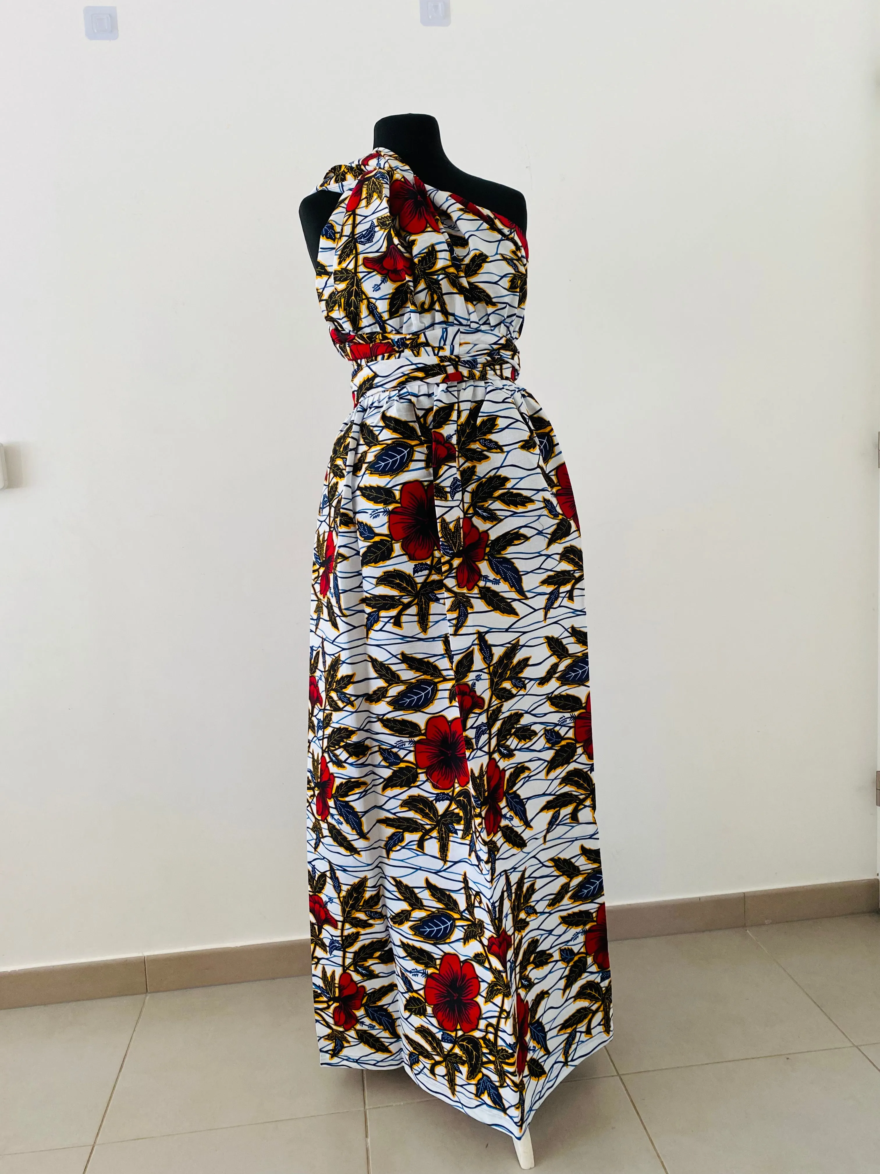 Robe de soirée africaine - Robe convertible en wax